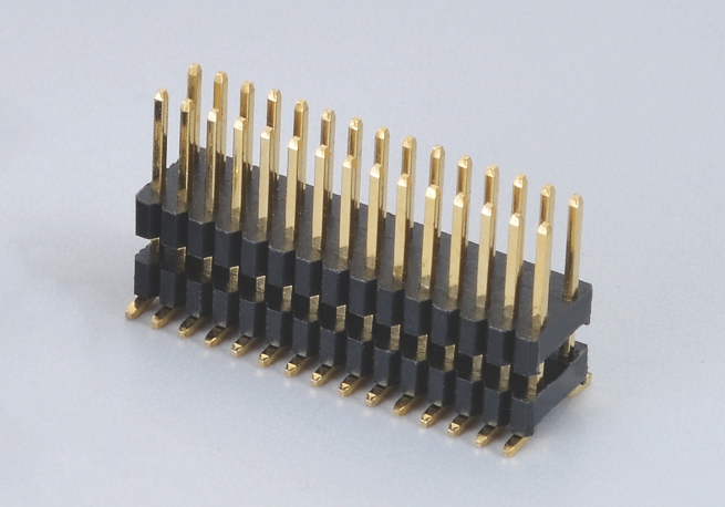 1.27mm Pitch Pin Header - Double Plastic _ Row Pitch 2.54