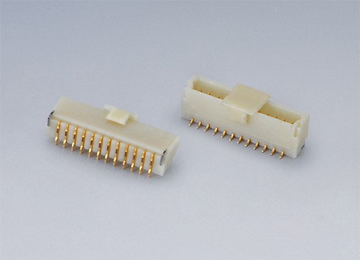1.0mm间距 SH1.0 Wafer连接器180°-SMT(立贴) 单排